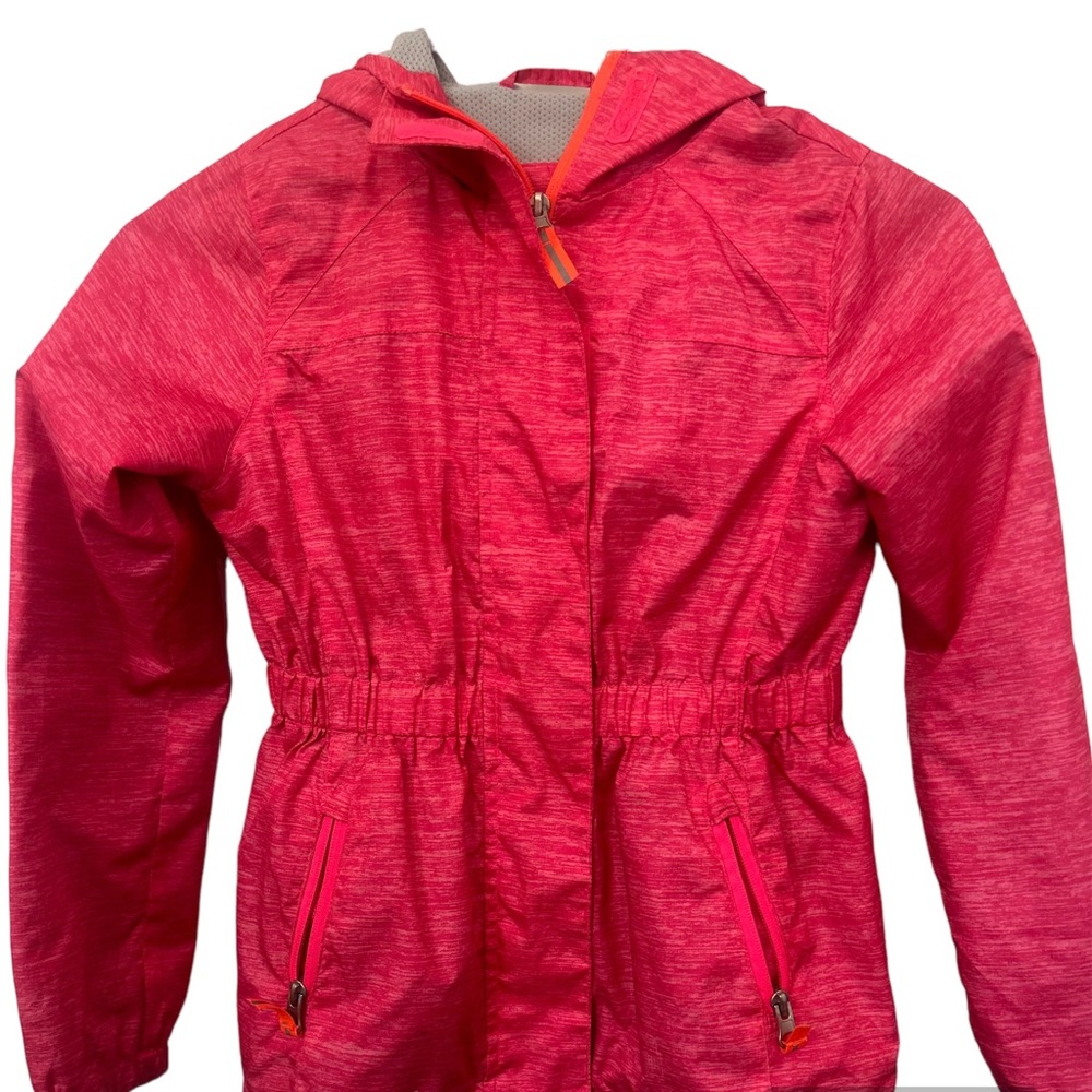 Kids pink rain jacket with hood